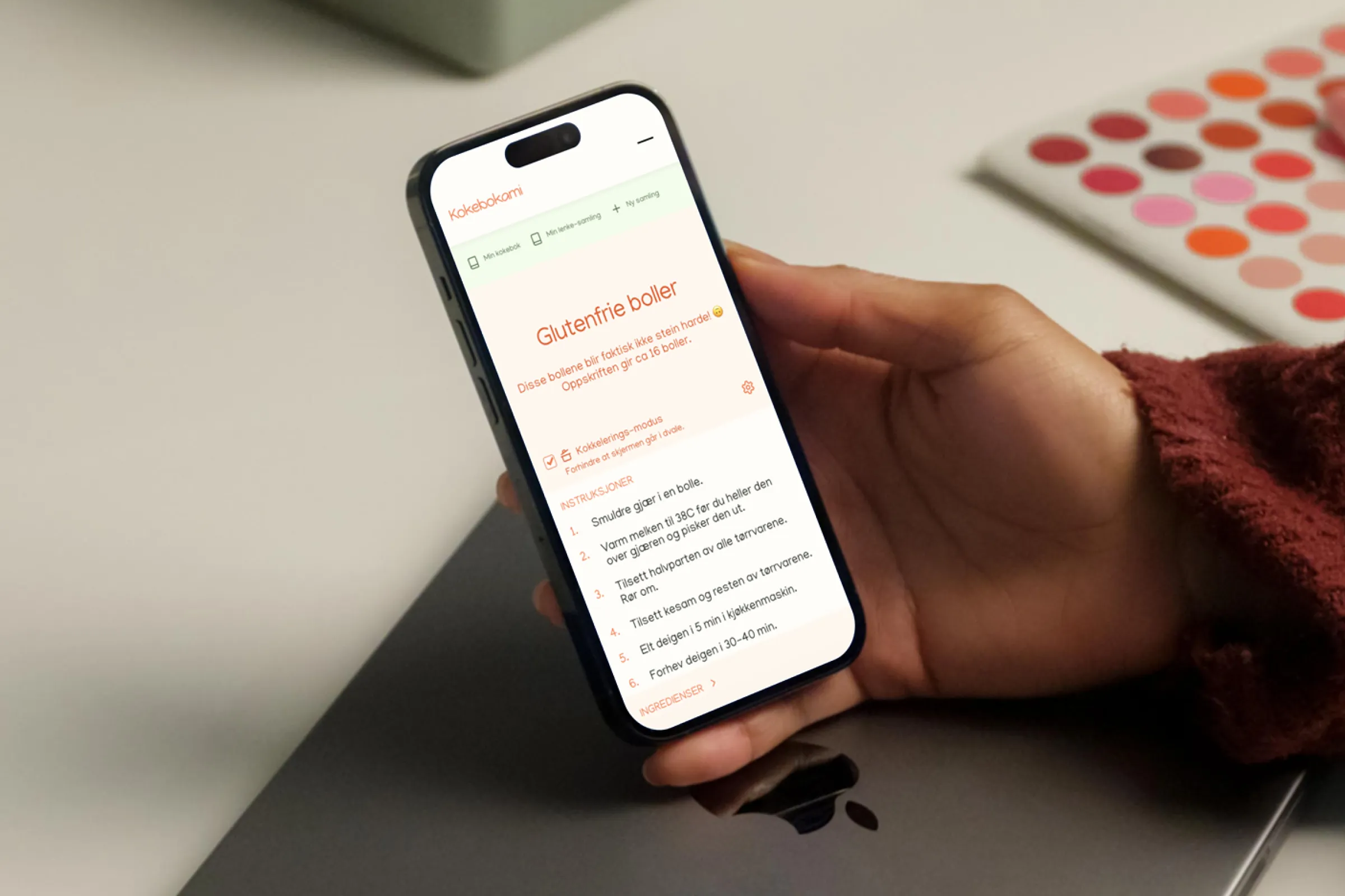Kokebokami - mobilvisning